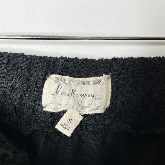 Lou & Grey Women's Lace Mini Skirt Size S Black Drawstring Waist Pockets Lined - Picture 7 of 9